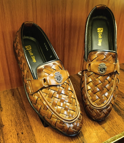 Synthetic Leather Braided Two Tone Formal